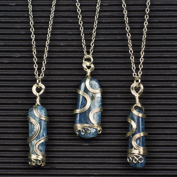 Blue Kyanite Wire Wrapped Pendants - Choose the Pendant you want - Picture 1 of 6
